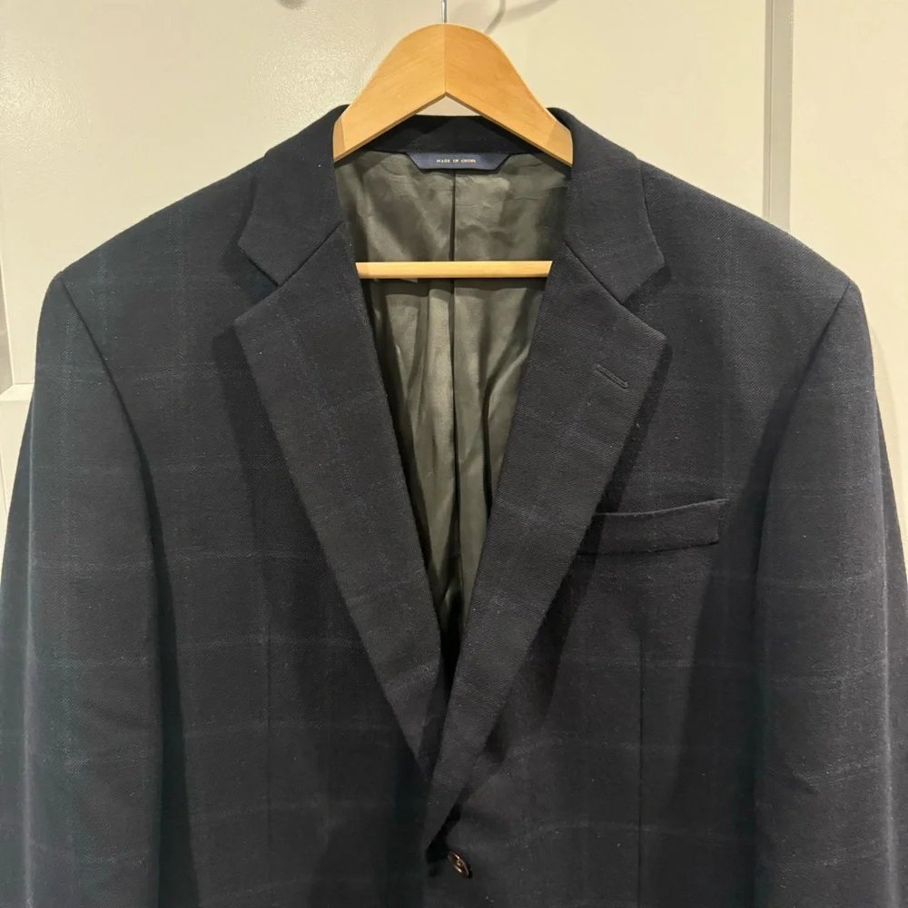 Brooks Brothers E.Thomas Madison Windowpane Sport Coat Blazer Cashmere/wool 42 L